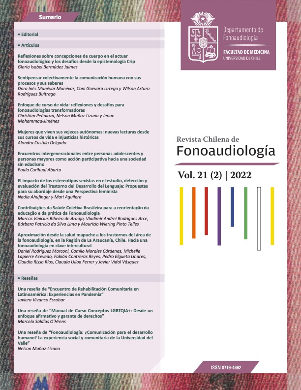 											Ver Vol. 21 Núm. 2 (2022): Perspectivas y Enfoques Críticos para una Fonoaudiología del Sur Global
										